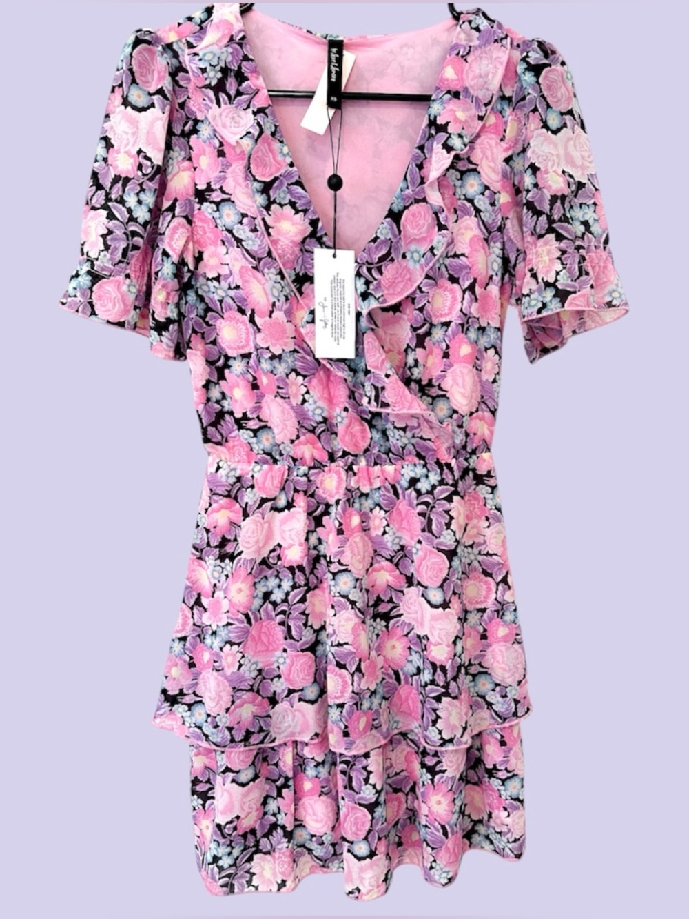 NWT for love & lemons floral ruffle mini dress